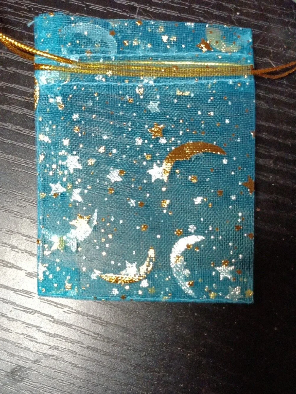 50 Gold Star & Moon Sheer Jewelry Bags Assorted Colors